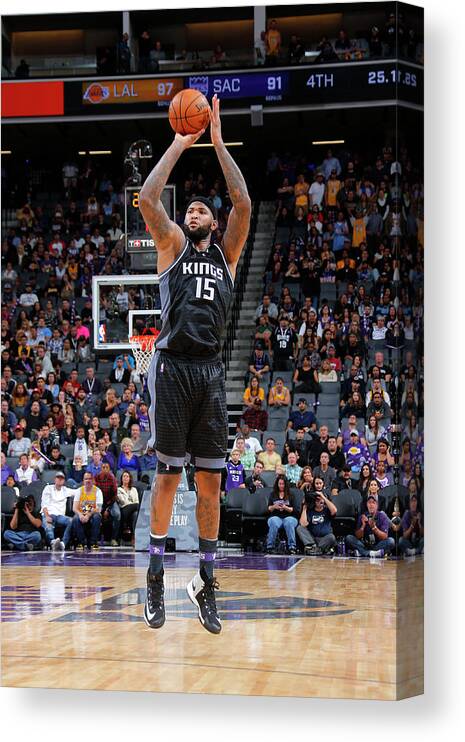 Demarcus Cousins Canvas Print featuring the photograph Demarcus Cousins by Rocky Widner