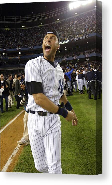 People Canvas Print featuring the photograph Derek Jeter by Ezra Shaw