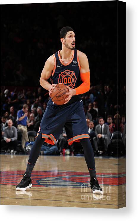 Nba Pro Basketball Canvas Print featuring the photograph Enes Kanter by Nathaniel S. Butler