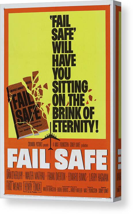 Fail Canvas Print featuring the mixed media ''Fail Safe'', with Henry Fonda, 1964 #1 by Movie World Posters