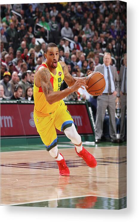 Nba Pro Basketball Canvas Print featuring the photograph George Hill by Gary Dineen