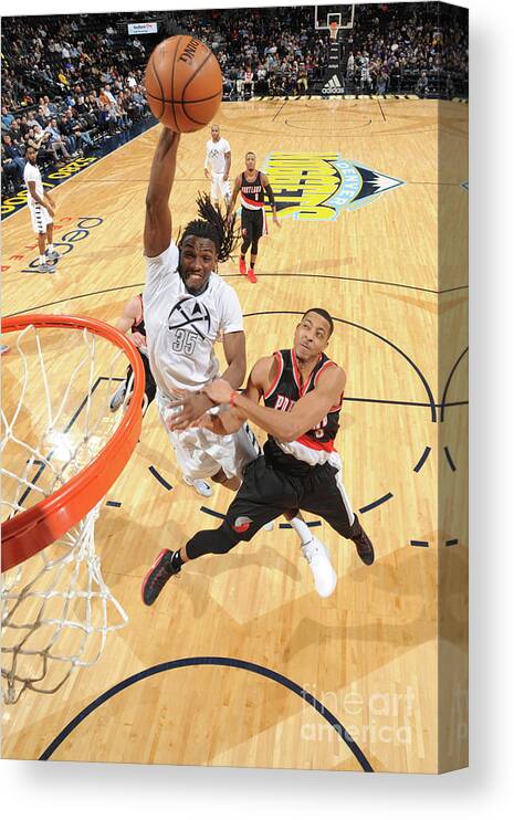 Nba Pro Basketball Canvas Print featuring the photograph Kenneth Faried by Garrett Ellwood