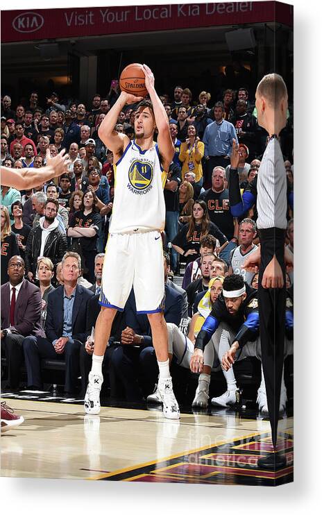 Klay Thompson Canvas Print featuring the photograph Klay Thompson by Andrew D. Bernstein
