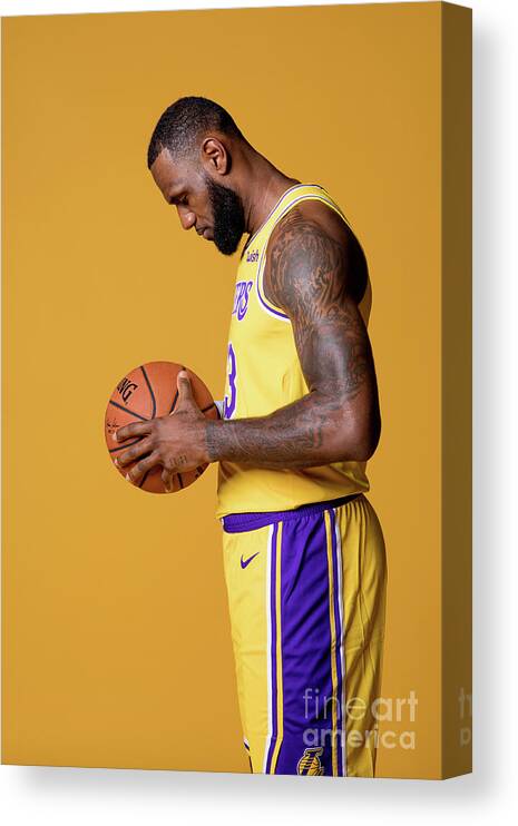 Media Day Canvas Print featuring the photograph Lebron James by Atiba Jefferson