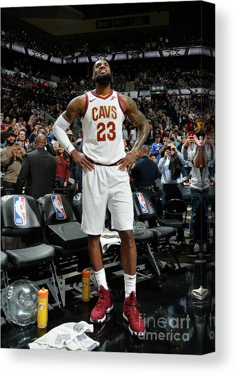 Nba Pro Basketball Canvas Print featuring the photograph Lebron James by Mark Sobhani