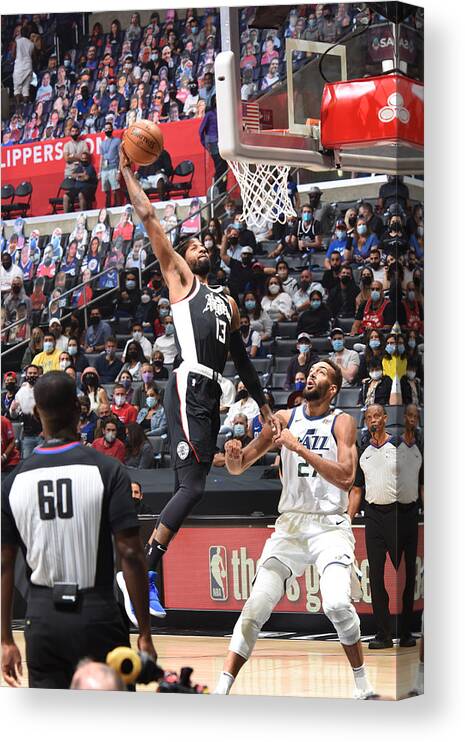 Playoffs Canvas Print featuring the photograph Paul George by Adam Pantozzi