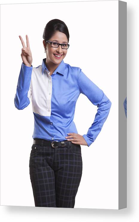 Corporate Business Canvas Print featuring the photograph Portrait of a corporate WOMEN #3 by Sudipta Halder