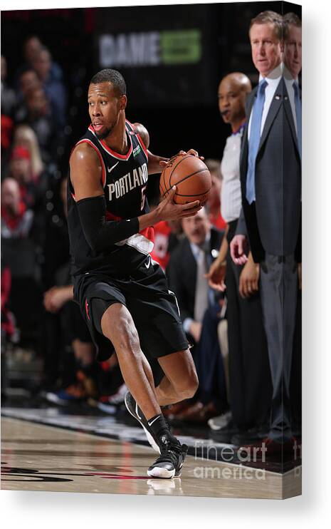 Nba Pro Basketball Canvas Print featuring the photograph Rodney Hood by Sam Forencich