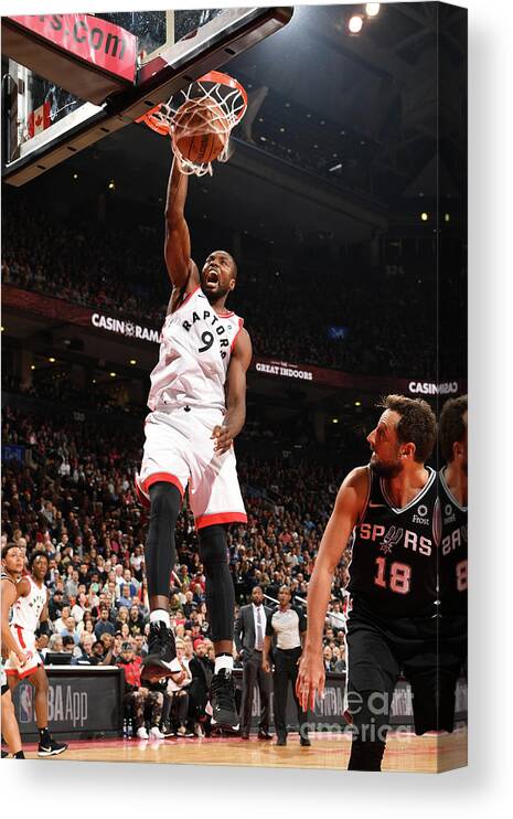 Nba Pro Basketball Canvas Print featuring the photograph Serge Ibaka by Ron Turenne