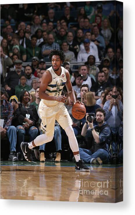 Nba Pro Basketball Canvas Print featuring the photograph Sterling Brown by Gary Dineen