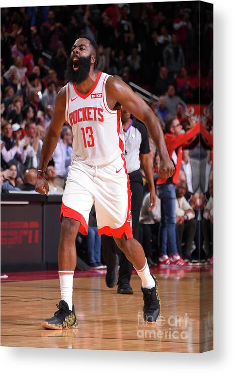 James Harden Canvas Print featuring the photograph James Harden #30 by Bill Baptist