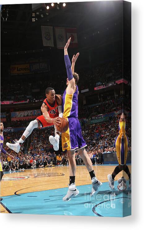 Russell Westbrook Canvas Print featuring the photograph Russell Westbrook #31 by Layne Murdoch