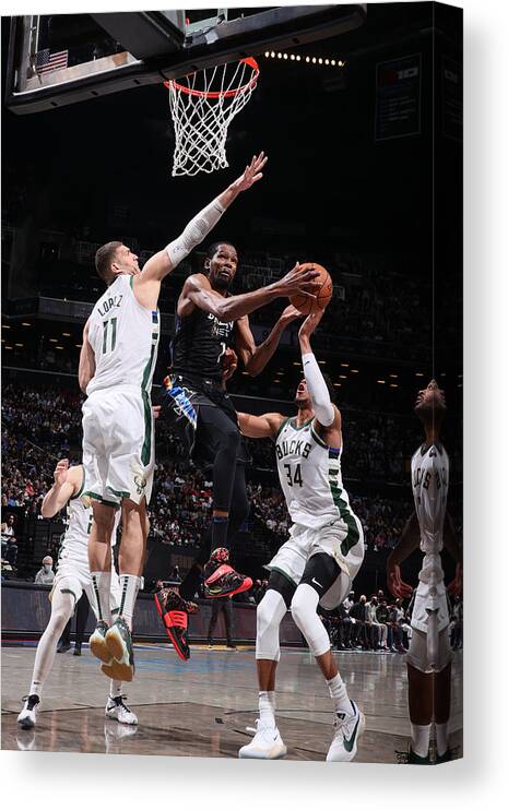 Kevin Durant Canvas Print featuring the photograph Kevin Durant #36 by Nathaniel S. Butler