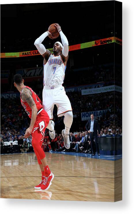 Carmelo Anthony Canvas Print featuring the photograph Carmelo Anthony by Layne Murdoch