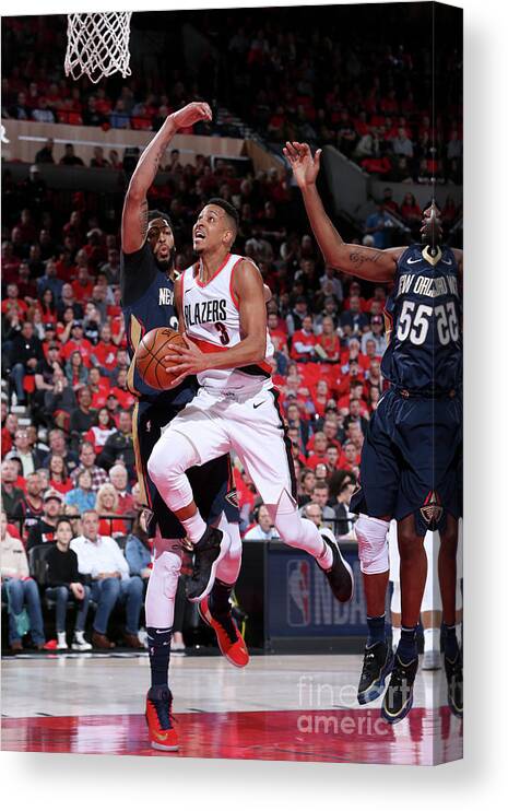Playoffs Canvas Print featuring the photograph C.j. Mccollum by Sam Forencich