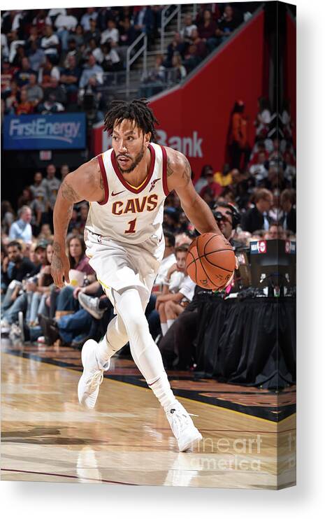 Derrick Rose Canvas Print featuring the photograph Derrick Rose #4 by David Liam Kyle