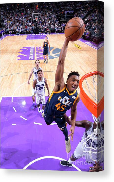 Nba Pro Basketball Canvas Print featuring the photograph Donovan Mitchell by Rocky Widner