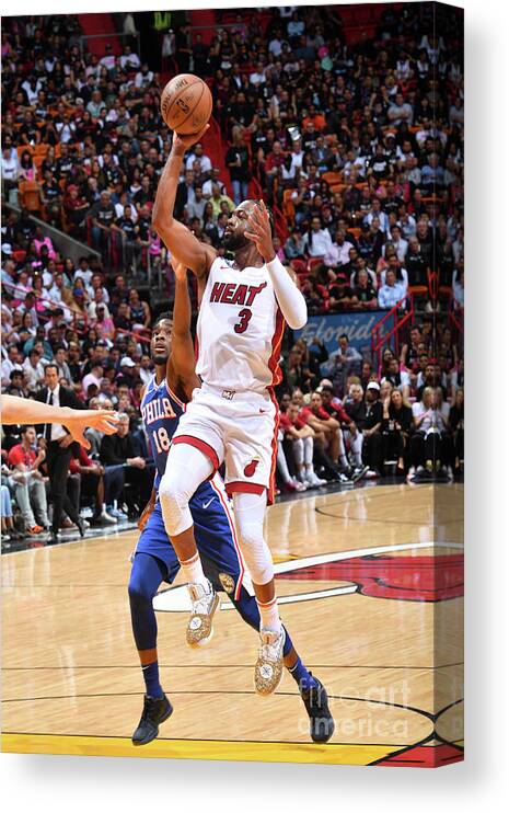 Dwyane Wade Canvas Print featuring the photograph Dwyane Wade by Jesse D. Garrabrant