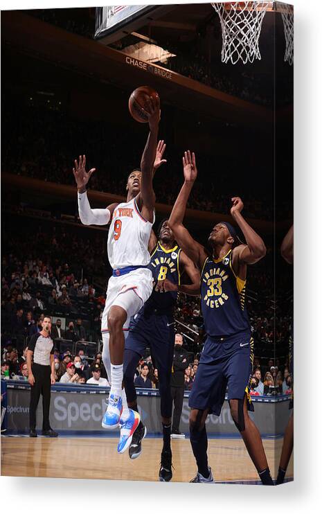 Rj Barrett Canvas Print featuring the photograph Indiana Pacers v New York Knicks #4 by Nathaniel S. Butler