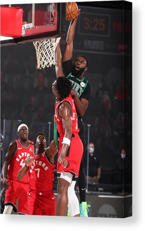 Playoffs Canvas Print featuring the photograph Jaylen Brown by Nathaniel S. Butler