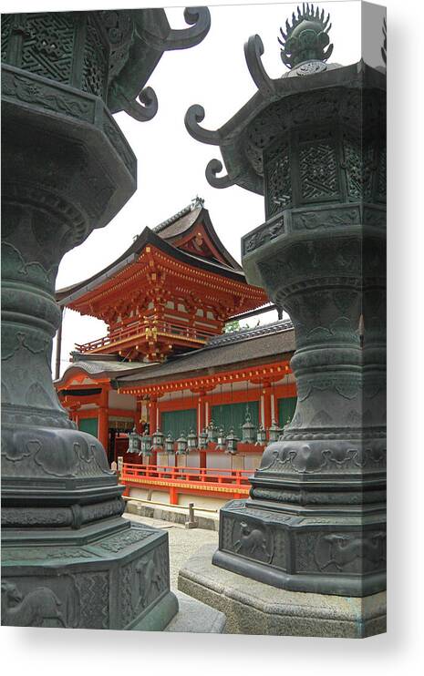 Kasuga Taisha Shrine Canvas Print featuring the photograph Kasuga Taisha Shrine - Nara, Japan by Richard Krebs