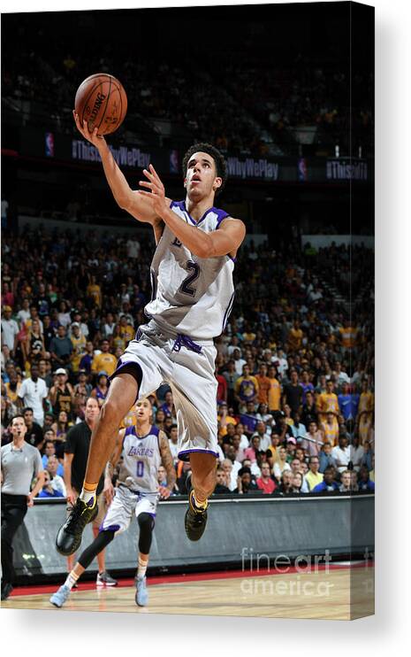 Nba Pro Basketball Canvas Print featuring the photograph Lonzo Ball by Garrett Ellwood