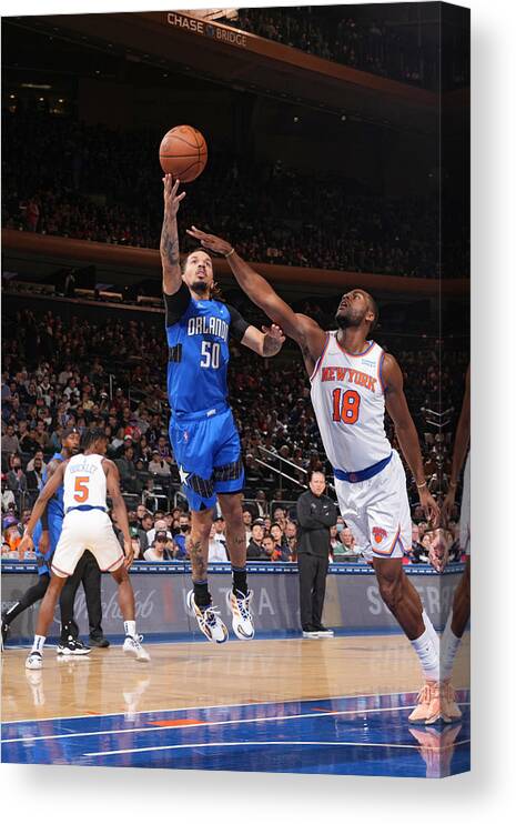 Cole Anthony Canvas Print featuring the photograph Orlando Magic v New York Knicks by Jesse D. Garrabrant