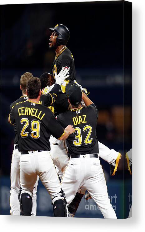 People Canvas Print featuring the photograph Starling Marte by Justin K. Aller