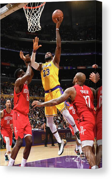 Lebron James Canvas Print featuring the photograph Lebron James #49 by Andrew D. Bernstein