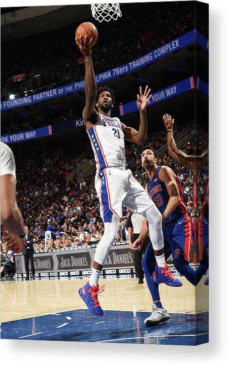 Joel Embiid Canvas Print featuring the photograph Joel Embiid #5 by David Dow