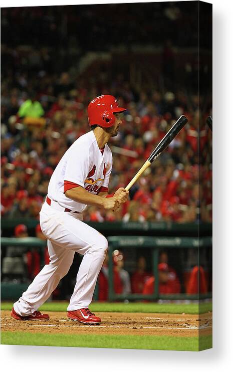 St. Louis Cardinals Canvas Print featuring the photograph Matt Carpenter #5 by Dilip Vishwanat