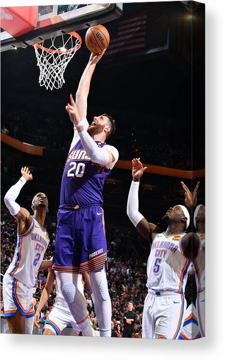 Jusuf Nurkić Canvas Print featuring the photograph Oklahoma City Thunder v Phoenix Suns #5 by Barry Gossage