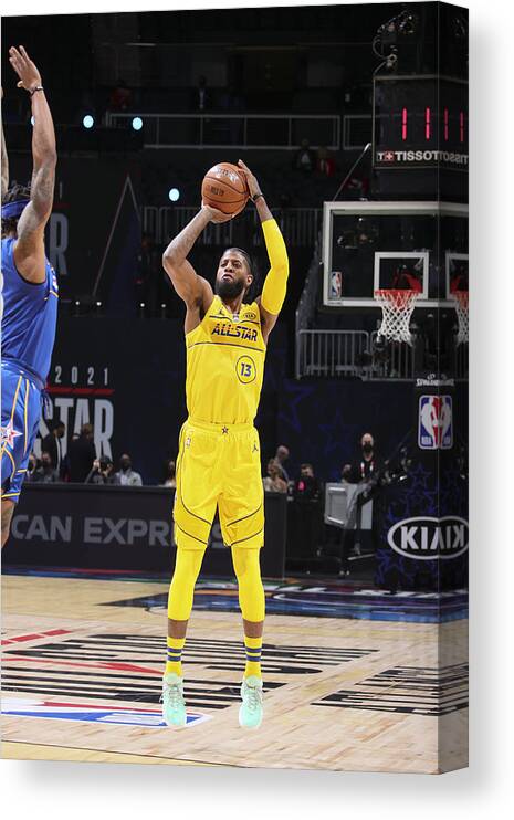 Paul George Canvas Print featuring the photograph Paul George by Nathaniel S. Butler
