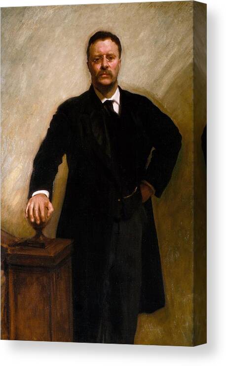 John Singer Sargent Canvas Print featuring the painting Theodore Roosevelt #5 by John Singer Sargent