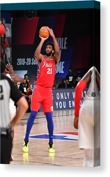 Nba Pro Basketball Canvas Print featuring the photograph Joel Embiid by Jesse D. Garrabrant