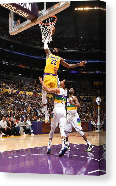 Lebron James Canvas Print featuring the photograph Lebron James #53 by Andrew D. Bernstein
