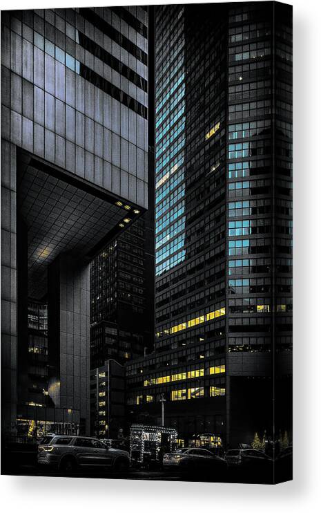 Intersection Canvas Print featuring the photograph 53rd And Lex At Night by Chris Lord