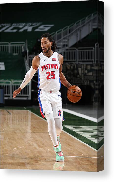 Nba Pro Basketball Canvas Print featuring the photograph Derrick Rose by Gary Dineen
