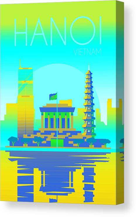Oil On Canvas Canvas Print featuring the digital art Hanoi #6 by Celestial Images