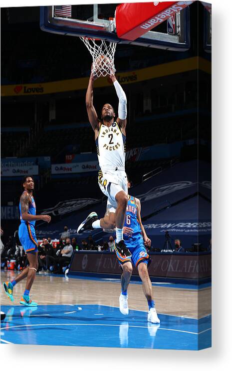 Cassius Stanley Canvas Print featuring the photograph Indiana Pacers v Oklahoma City Thunder #6 by Zach Beeker