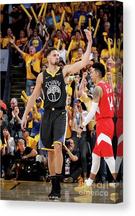 Klay Thompson Canvas Print featuring the photograph Klay Thompson by Nathaniel S. Butler