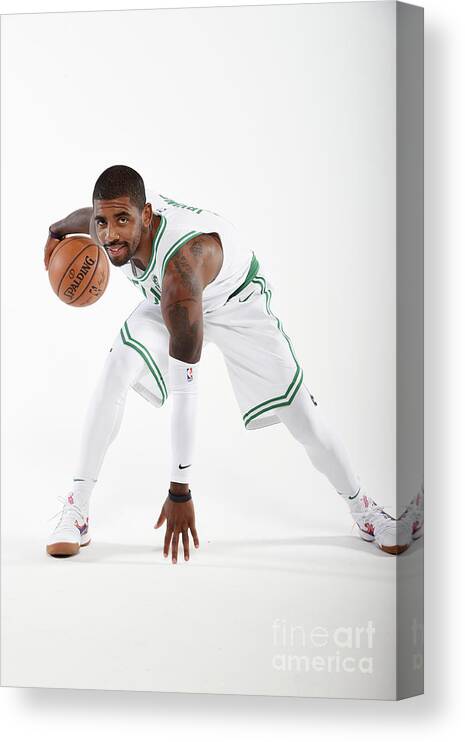 Media Day Canvas Print featuring the photograph Kyrie Irving by Brian Babineau