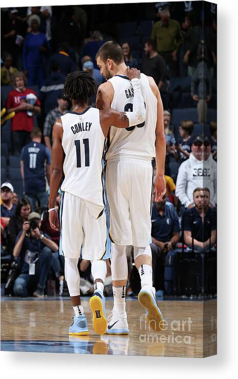 Nba Pro Basketball Canvas Print featuring the photograph Mike Conley by Joe Murphy