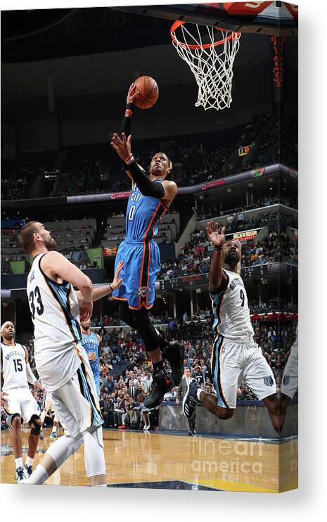 Nba Pro Basketball Canvas Print featuring the photograph Russell Westbrook by Joe Murphy