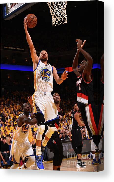 Stephen Curry Canvas Print featuring the photograph Stephen Curry #63 by Noah Graham