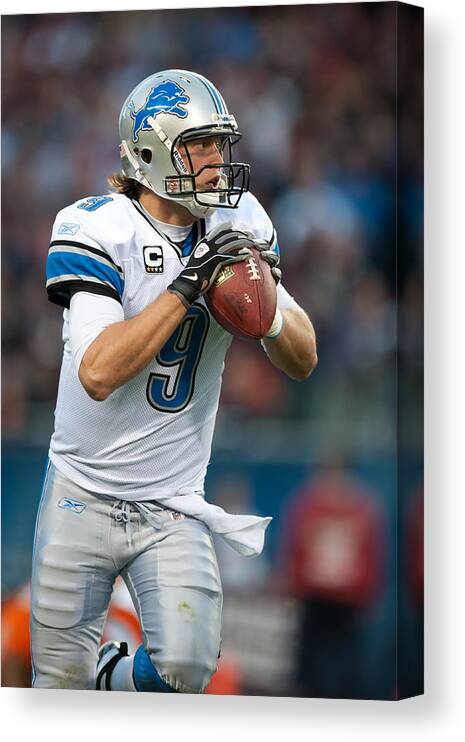 American Football Canvas Print featuring the photograph Detroit Lions v Chicago Bears #7 by Rob Tringali