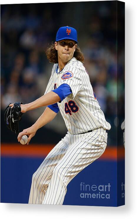 Jacob Degrom Canvas Print featuring the photograph Jacob Degrom by Mike Stobe