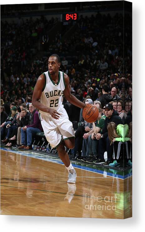 Khris Middleton Canvas Print featuring the photograph Khris Middleton by Gary Dineen