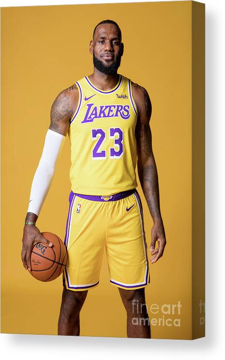 Media Day Canvas Print featuring the photograph Lebron James by Atiba Jefferson