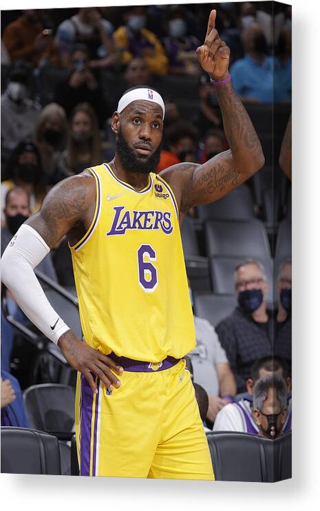 Lebron James Canvas Print featuring the photograph Lebron James #7 by Rocky Widner